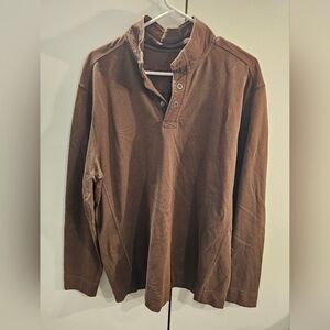 Tommy Bahama Mens Large Brown 1/4 Snap Pullover